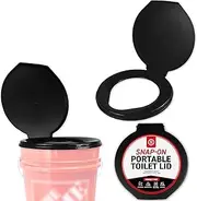 72 HRS Premium Portable Camping Toilet Seat with Lid for Camping, Hiking, Emergencies - Perfect for Emergency Preparedness, Backcountry, Car, Boat, Road Trips (No Bucket)