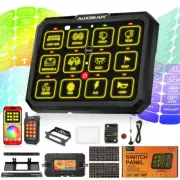 AUXBEAM AC-1200 12 Gang RGB Switch Panel Bluetooth APP & Remote Control 12-24V
