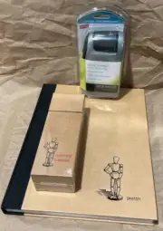 NEW Sketch Pad & Colored Pencils Set With NEW Battery-Operated Pencil Sharpener