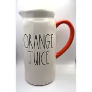 NEW HTF Rae Dunn Ceramic ORANGE JUICE Pitcher with Orange Handle - Super Cute!