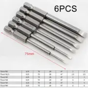 Efficient 6pcs Magnetic Steel Flat Head Hex Screwdriver Bar Bits Set Tool