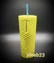 Starbucks Winter 2024 Yellow Angular Stainless Steel Soft Touch Venti Tumbler