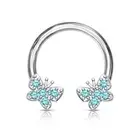Piercing Horseshoe Butterflies Zircon Turquoise ( Ear, Daith , Septum)