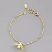 Gold Titanium Love Honey Bee Chain Charm Foot Ankle Bracelet Anklet 8+2"