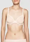 CALVIN KLEIN Marquisette Bra BNWT Size 12B Sheer Pink Underwire Demi Unlined