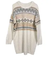 AMERICAN EAGLE Sweater Dress Sz S Soft Argyle Knit Long Sleeve Oversized