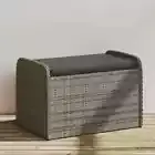 Storage Bench with Cushion Grey 80x51x52 cm Poly Rattan vidaXL