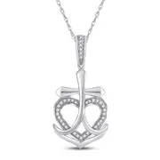 1/10CTW-Diamond HEART u0026 CROSS PENDANT
