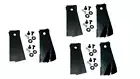 6x Fluted Flat Blades & Bolts fits Rover Lawn King Ride on Mowers A01673K A07873