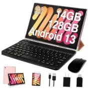 Tablet Android 13 Tablets 10 Inch 14GB RAM 128GB ROM 1TB Expand with Gold