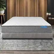 Dreamz Bedding Mattress Knitted Fabric, 23cm Thickness, with ‎6-Zone Pocket Spring System, HD Foam Tight Top, Extra Firm Coil Bedding, Breathable Top, 15Yrs Warranty, White,（Double