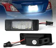 MKVAXR 2Pcs LED License Number Plate Light Lamps, for Nissan Juke F15 Micra K12 March K13 Kicks Note E11 Armada Y62 NV200 Rogue, for Qashqai Car Number Plate Light