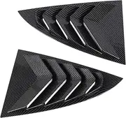 2Pcs Car Rear Window Shutter Cover Trim Stylish Look Window Louver Side Vent Trim Replacement Compatible for Tesla Model 3 2023 and Later(Carbon Fiber Style)