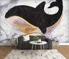 3D Marble Whale Wallpaper Wall Mural Removable Self-adhesive 408