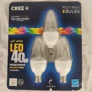 Candelabra Bulbs 3 Pack E12 LED 40W Dimmable 120V True Color Chandelier