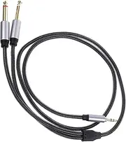 NUOBESTY Dual Male Audio Cable Splitter Y Type TRS to Adapter for Surround Sound Compatible with CD Players Multimedia Speakers and Home Audio Systems Silver