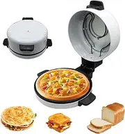Electric Pizza Maker Countertop Pizza Oven 12 inch Arabic Bread Maker Machine for Home, 2000W Portable Hot Stone Pizza Cooker Non-Stick Heating Plate Fit for Steak, Pancake, Nachos, Fajitas, Omelettes