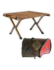 [Orient] Wooden Foldable Camping Table with Picnic Blanket