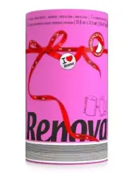 RENOVA PINK PAPER TOWELS/JUMBO ROLL/2PLY/120 HIGHLY ABSORBENT SHEETS
