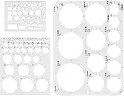 3pcs Circle Templates for Drafting, 3 Size Clear Circle Stencils for Drawing Flexible Multifunctional Round Geometric Ruler Plastic Circle Tracer Measuring Tool for Office School Building Formwork