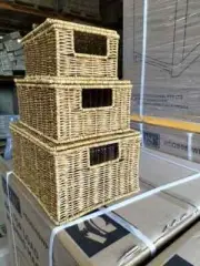 Priceworth Yamba Storage Basket Home Organizer Holder Set of 3