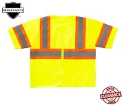 25 Pieces Yellow Safety Vest 3XL High Visibility Reflective ANSI Class 3