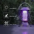 Black Solar Powered LED Mosquito Fly Bug Insect Zapper Killer Trap Lights Lamp