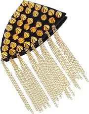 [CHILDWEET] 1pc Epaulets Men Accessories Cosplay Accessories Punk Jacket Lapel Pin for Men Abrigos Para Hombres Men Chains Tassel Chain Shoulder Epaulet Rivet Epaulette Rivet Tassel Epaulet