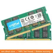 CRUCIAL DDR4 16GB 2666 PC4-21300 Laptop SODIMM 260Pin Notebook Memory RAM 2x 16G