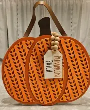 Wooden Wall Sign Folk Art Country Pumpkin Patch