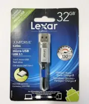 Lexar JumpDrive C20i 32GB USB 3.0 Flash Drive - LJDC20M-128BBNL NEW sealed