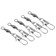 Fishing Barrel Swivel with Interlock Snap, 100Pcs 15 lb Carbon Steel, Black