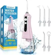 Water Flosser Cordless, Water Flossers for Teeth - 300ML Tank and 4 Jet Tips, 3