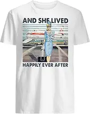[VidiAmazing] and She Lived Happily Ever After Air Hostess T-Shirt