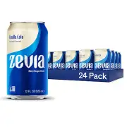 Zevia Zero Sugar Soda, Vanilla Cola, 12 Oz Cans 24-Pack