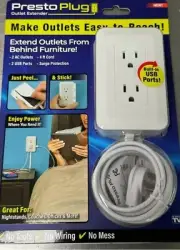 As Seen On TV Presto Plug Peel and Stick Outlet Extender