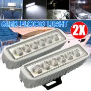 2X 12V Universal LED Flood Work Light Bar Lamp Marine Boat Yacht Truck Offroad