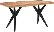 Dining Table Solid Acacia Wood, 140x70x76 cm: Room Kitchen Farmhouse Dinner Everyday on This Extendable Black Wood Table