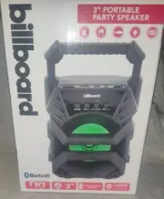 + Billboard Bluetooth 3" PORTABLE SPEAKER 2400W USB Micro SD Aux in LED Bass+