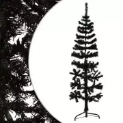 Christmas Tree Decor Slim Artificial Half Xmas Tree with Stand Black vidaXL