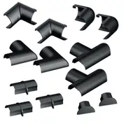 D-Line 13 Piece 20x10mm Black Cable Cover Accessory Joiner Kit