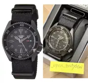 Seiko 5 Sports SBSA025 Automatic Mechanical Total Black Diver Watch Men Japan