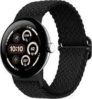 [Eiavike] Braided Bands Solo Loop Compatible with Google Pixel Watch 2 1/Pixel Watch 3 41mm, Adjustable Stretchy Nylon Elastic Straps with Upgraded Connector for Google Pixel Watch Wristbands Women Men