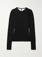 [KHAITE] KHAITE - Iskra Open-back Stretch-knit Top - Black - x large x large Black