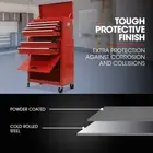 8-Drawer Tool Cabinet with Lockable Chest and Wheels, Red