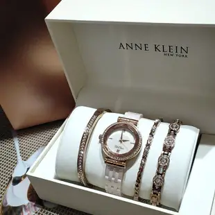 ANNE KLEIN手錶手鏈組-玫瑰金