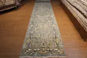 19 FT. Fine Quality Handmade Hall Runner gray, blue, green, beige, steal blue