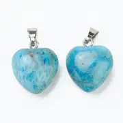 Apatite Puff Heart Pendant - Awareness, Communication and Flexibility - Healing Crystal - Gift Idea