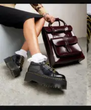 Dr. MARTENS CHURCH 5I Max Quad Buttero Leather Platforms MSRP$240 Chic & Comfy