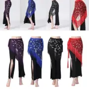 Women Belly Dance Hip Scarf Sequins Dance Belt Tassel Dress Skirt Waist Belt